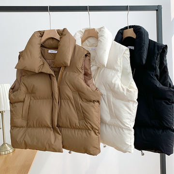 New Sleeveless Cotton-padded Jacket Vest Outer Wear Vest Cardigan Fashion